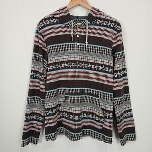 On The Byas Hooded Sweater Men Medium Boho Tribal Southwestern Aztec Rugged Cozy
